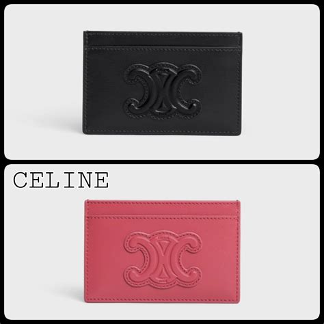 celine leather card holder|Celine card holder triomphe.